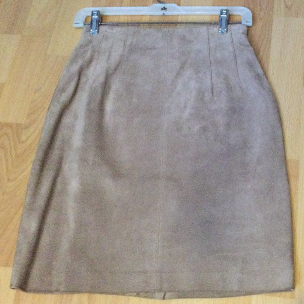 Evan Davies 100% Silk Pig Suede Blond Skirt